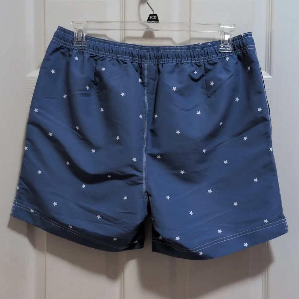 Cremieux Swimwear Men's Lined Trunks Size Large New Without Tag Star Print